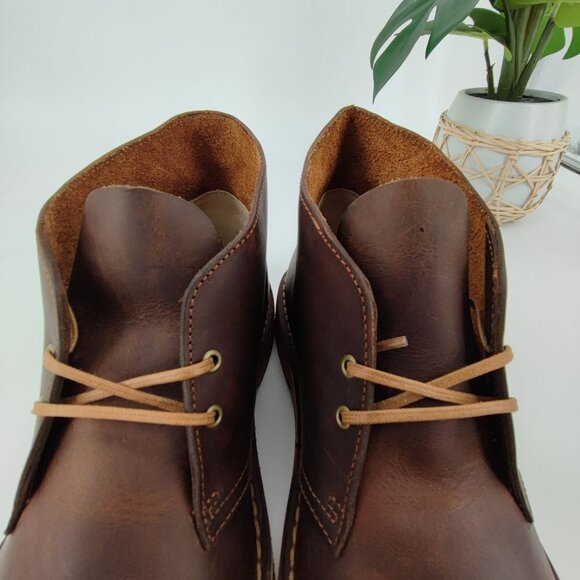 Clarks Men's Brown Beeswax Leather Ankle Boots Size 8 - Picture 7 of 11